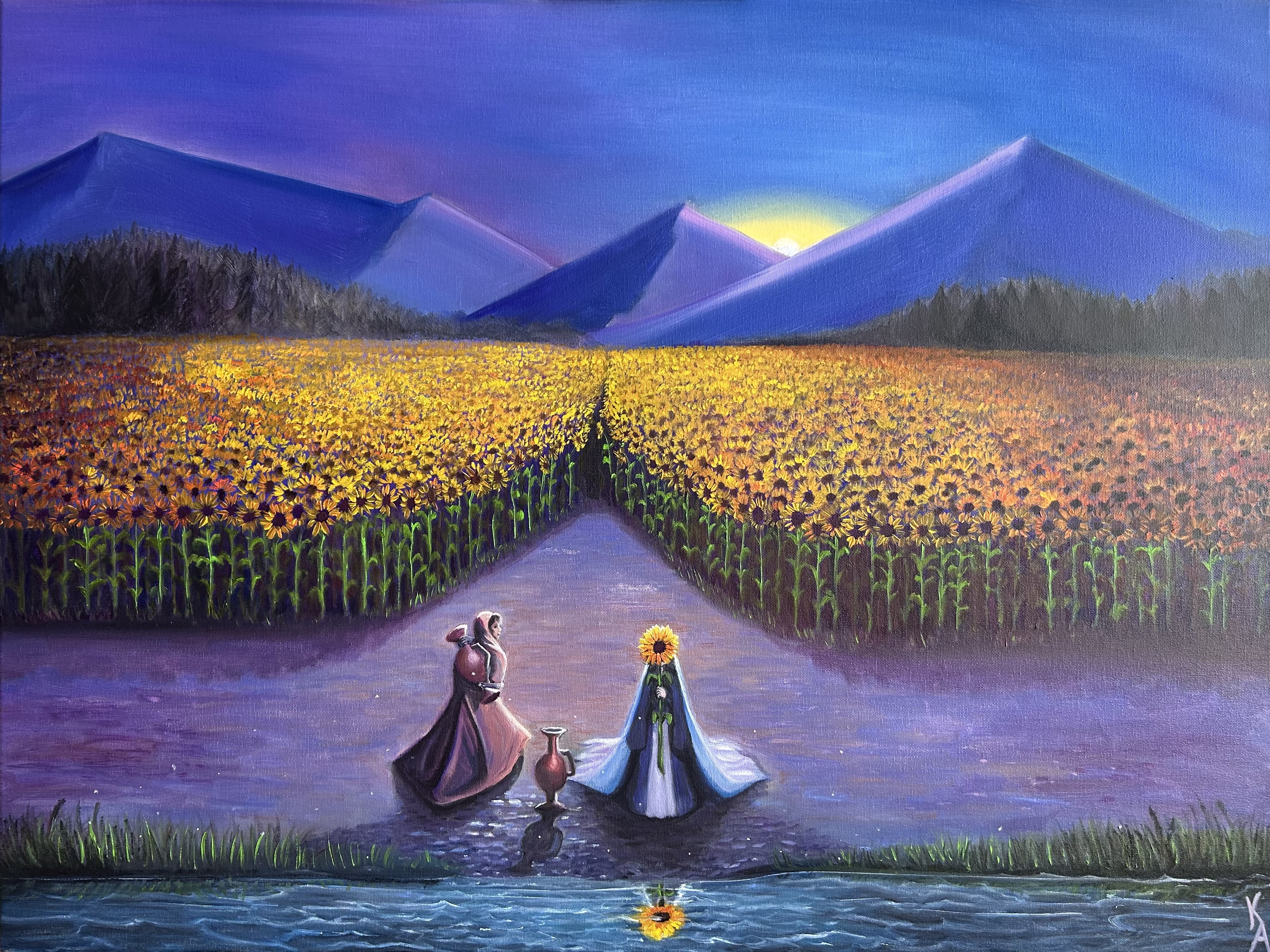 Mountain Girls and Sunflowers