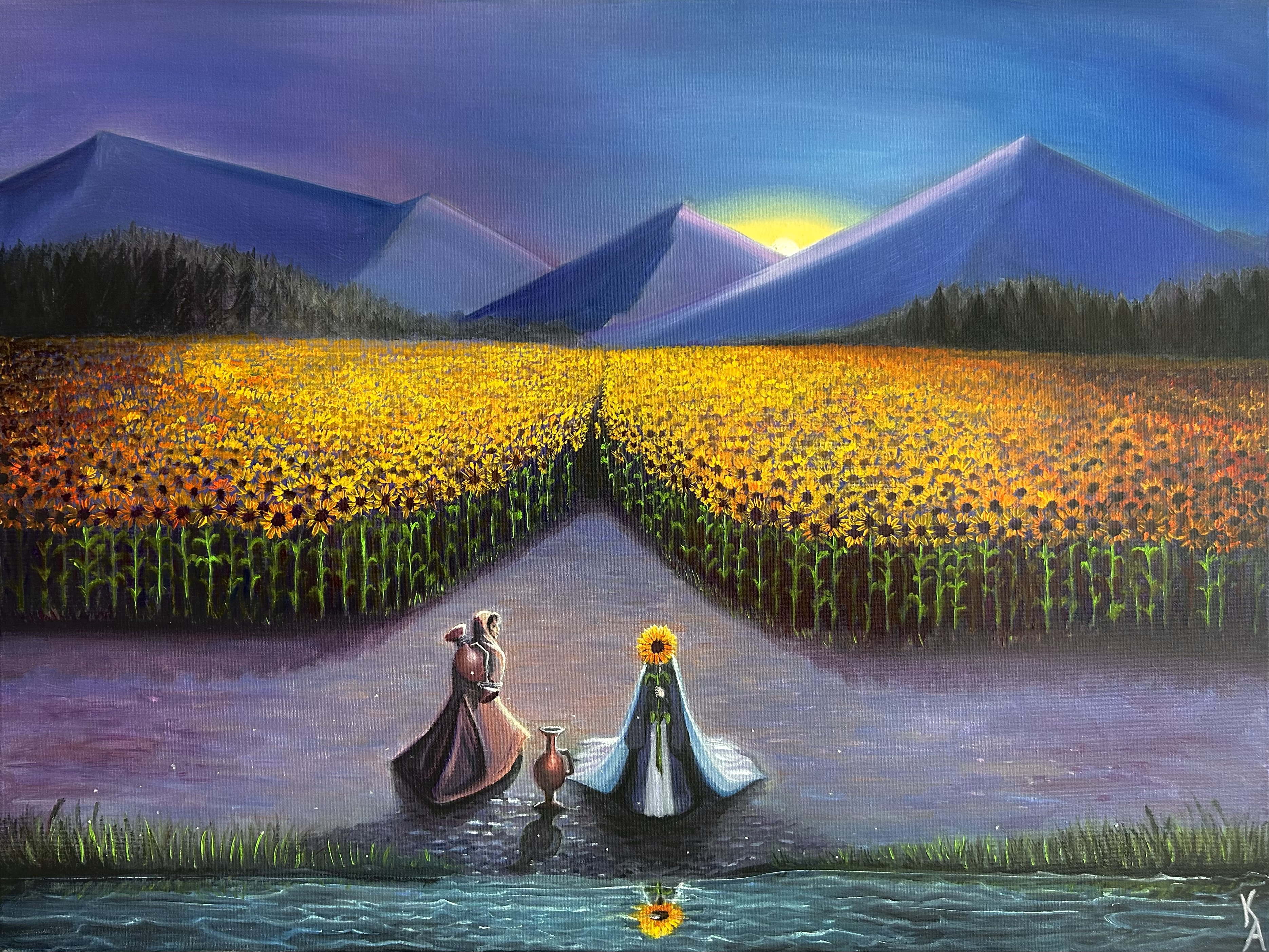 Mountain Girls and Sunflowers